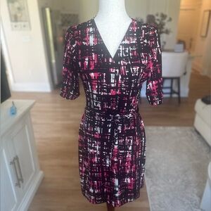Apt. 9 Black and Pink Patterned Dress